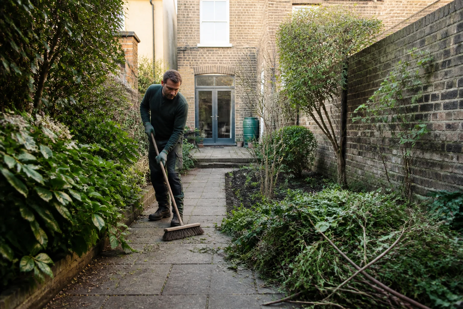 Manageable garden after a careful one-off tidy-up in Kingston upon Thames